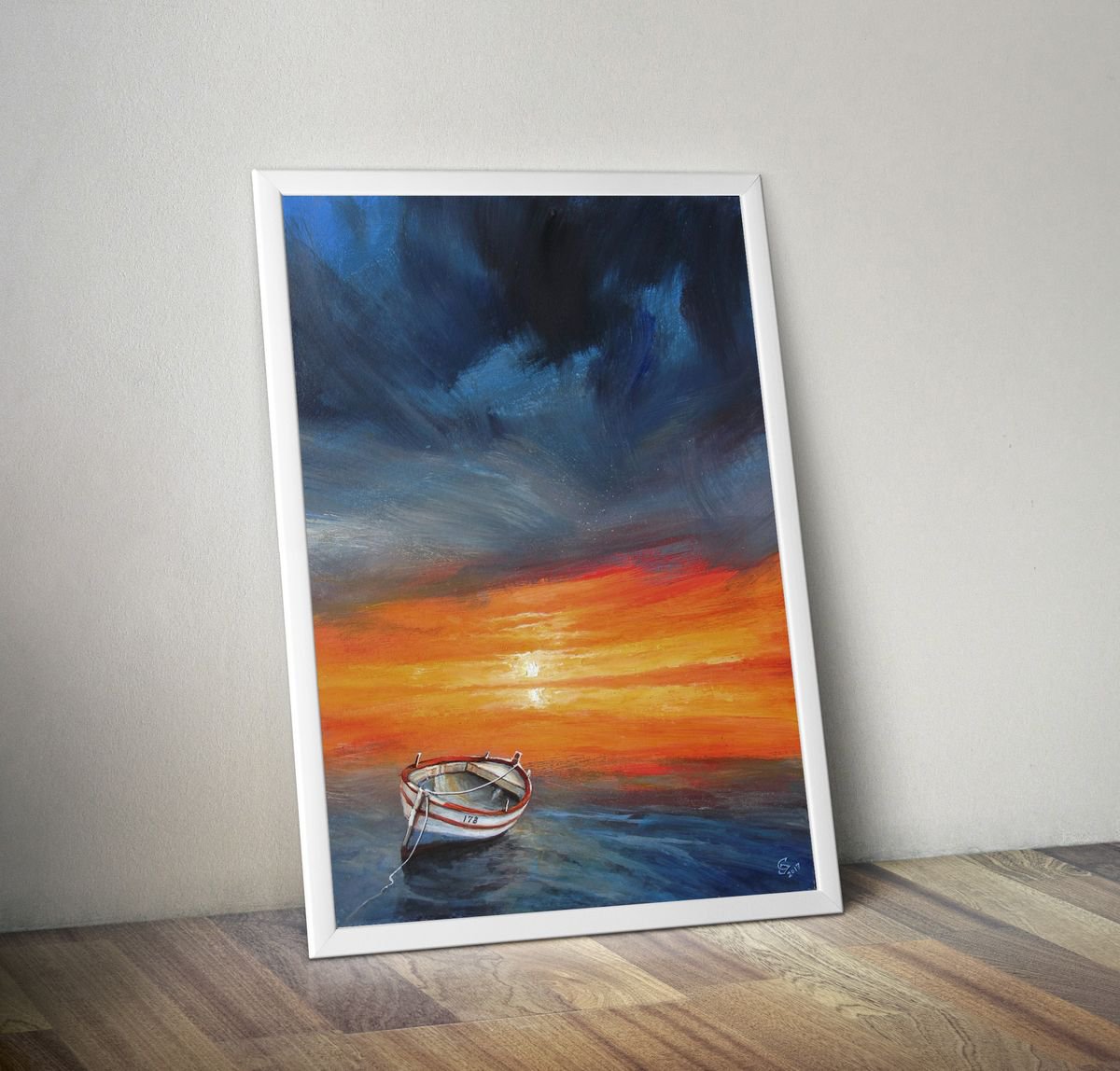 Abstract Landscape Oil Painting By Ivan Grozdanovski, 15 X 19, Way Down We Go, Original Artwork