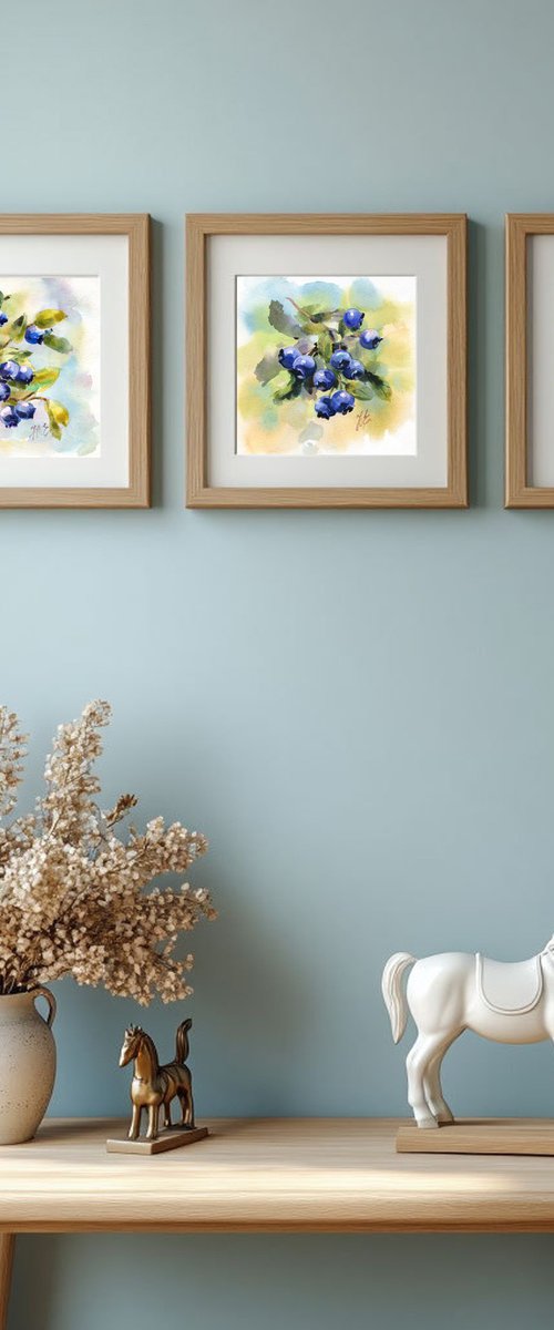 Triptych / Blueberry set by Yulia Evsyukova