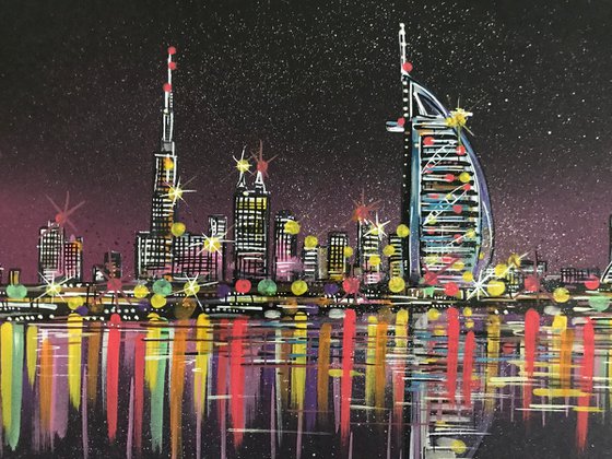 Dubai Skyline at night -