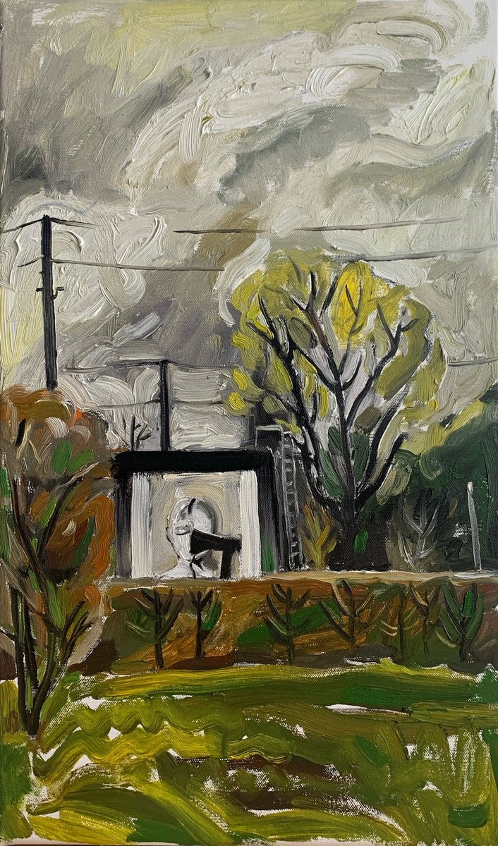 Expressive Oil Painting , Landscape With Gunter Brus By Natalia Matveeva, 13 X 22, Artwork For Sale On Artfinder