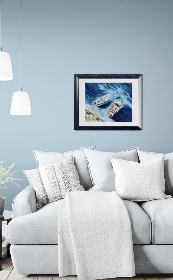 Bound by the sea, original watercolour