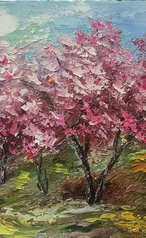 Apricot garden (40x60cm, oil painting, impressionistic) by Anush Emiryan