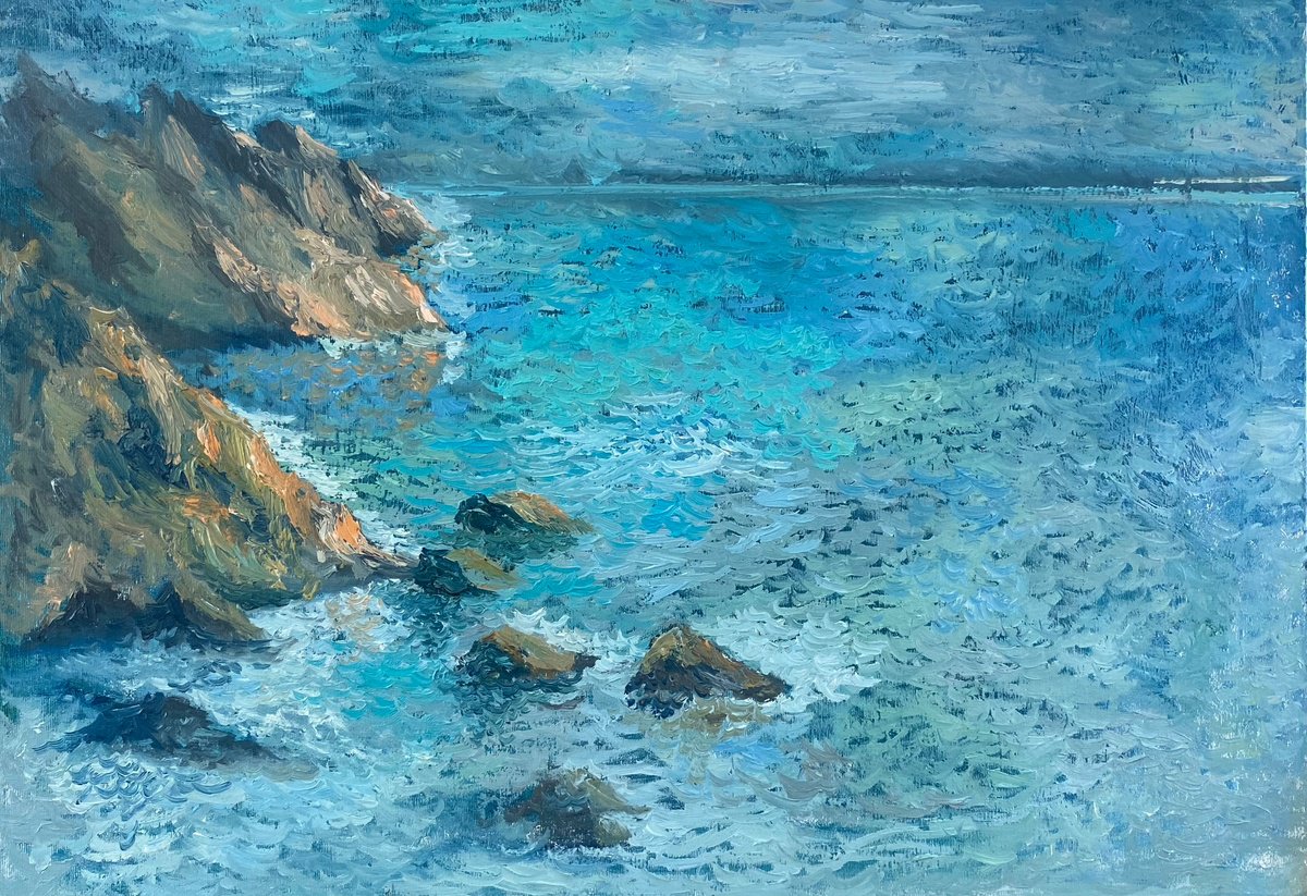 Sea Painting - MONET CLIFF by Dasha Pogodina