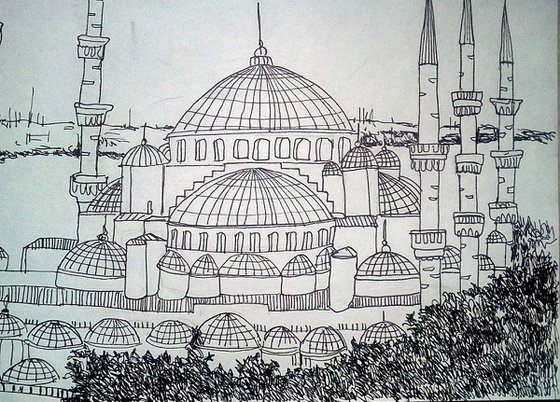 blue Mosque in line