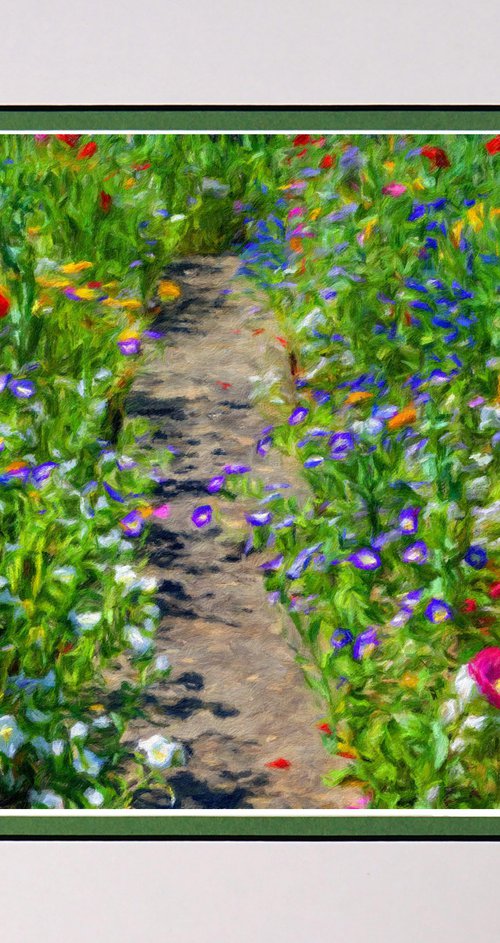 Up the Garden Path four in the style of Monet, Van Gogh by Robin Clarke