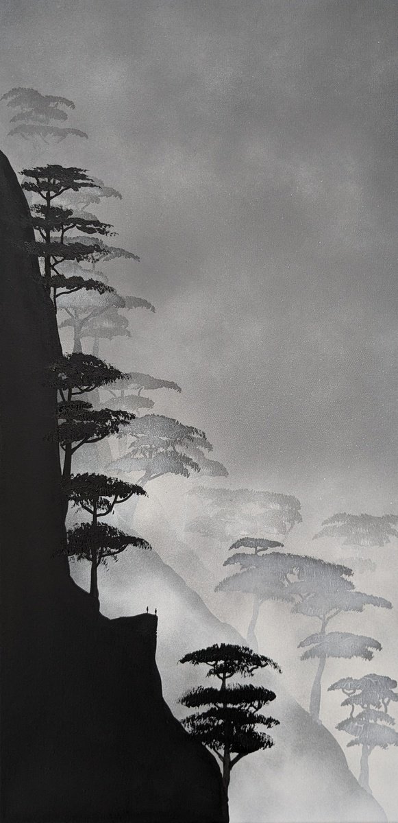 Landscape Acrylic Painting By Robert Owen Bloomfield, 16 X 31", Bal??u 18, Original Artwork