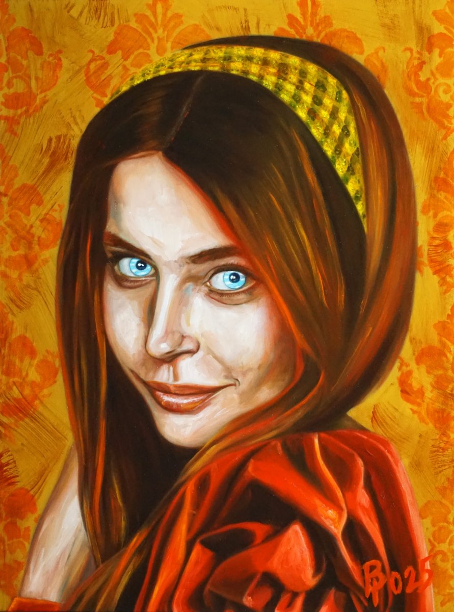 Expressive Oil Painting , Young Woman With The Sky In Her Eyes By Paolo Borile, 12 X 16, Artwork For Sale On Artfinder