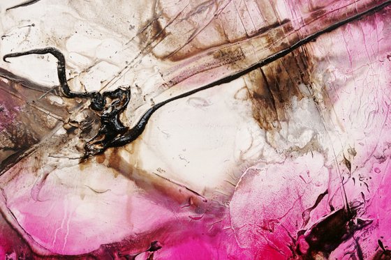 Pink and Grunge 270cm x 120cm Pink Rust Textured Abstract Art