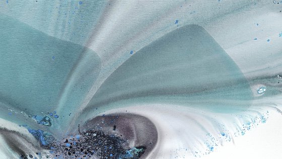 Nature 591 — Abstract Teal Feathered Bloom