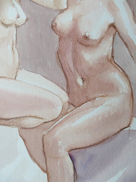 female nude 3 poses