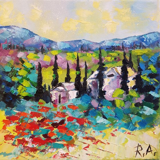 Countryside landscape 20*20 cm