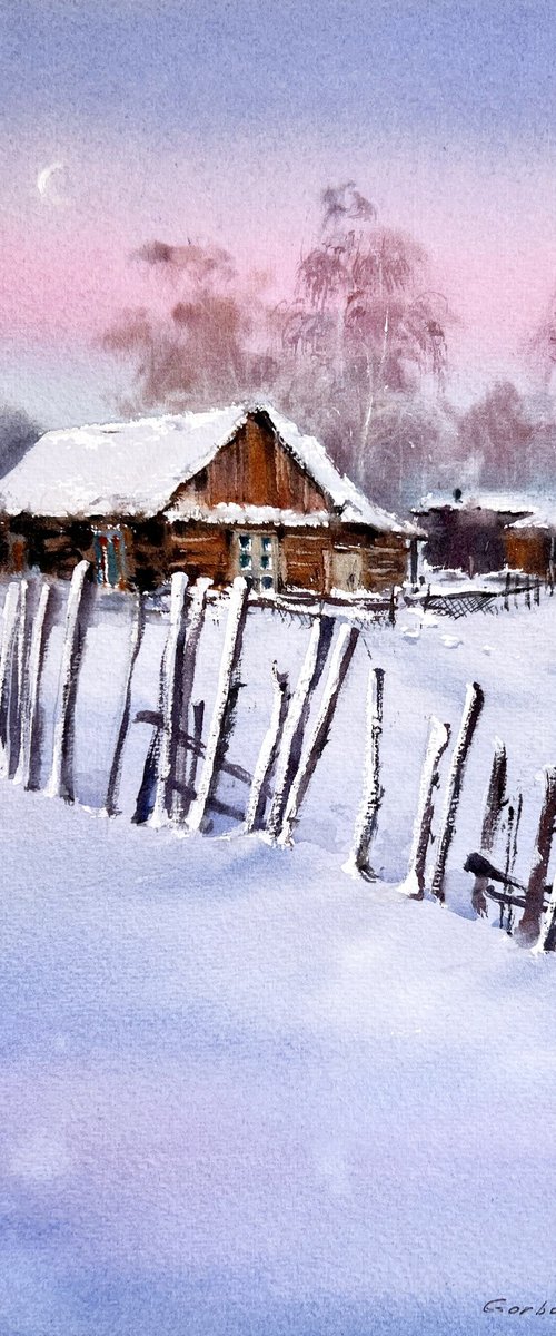 Winter morning. Village #3 by Eugenia Gorbacheva