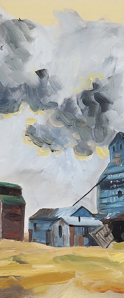 "Gray Prairie Sky" - Landscape - Grainery by Katrina Case