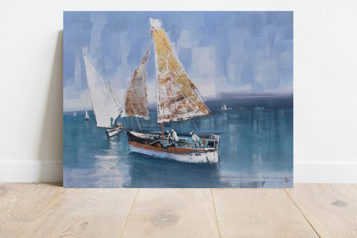" Sailing in the  summer Breeze " SPECIAL PRICE!!! ,W 130 x H 100 cm by Ivan  Grozdanovski