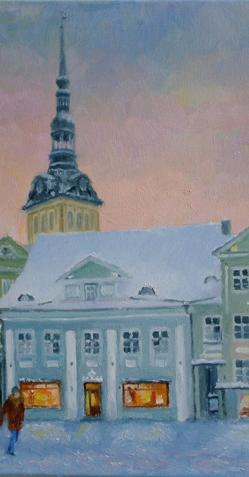 Winter Tallinn, Town Hall Square by Juri Semjonov