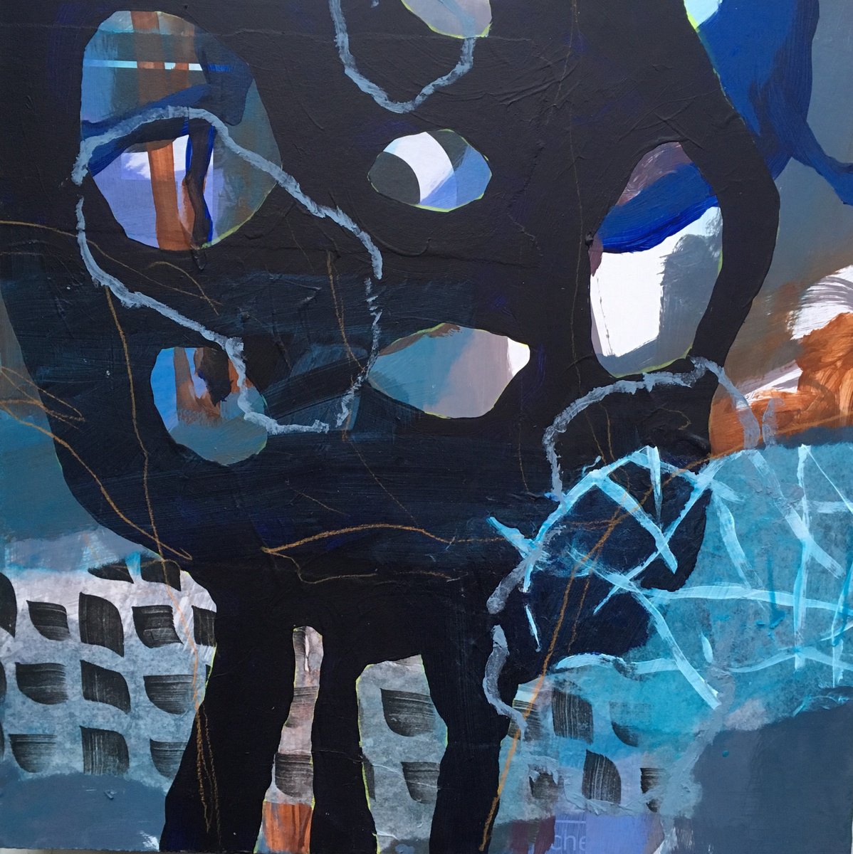 Abstract Painting By Marita Tobner, 13 X 13", Primofiore, Original Artwork