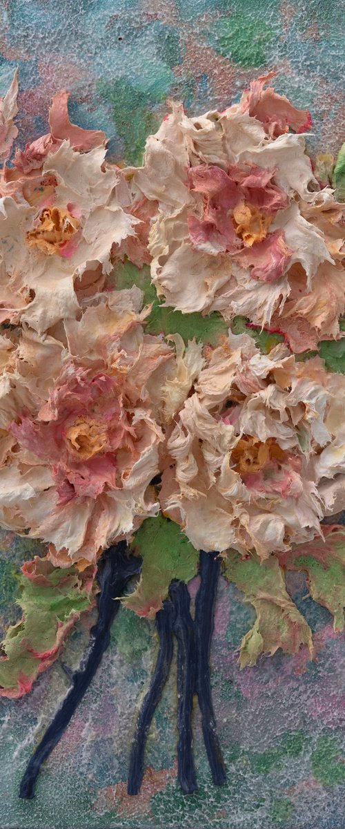Pastel Bloom Textured Art by Lena Owens
