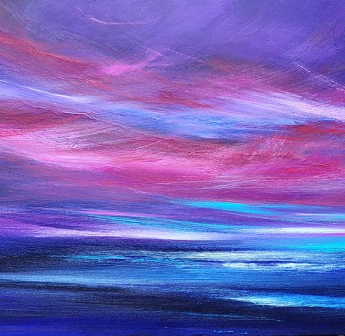 Magenta Dreaming - seascape, emotional, panoramic by Mel Graham