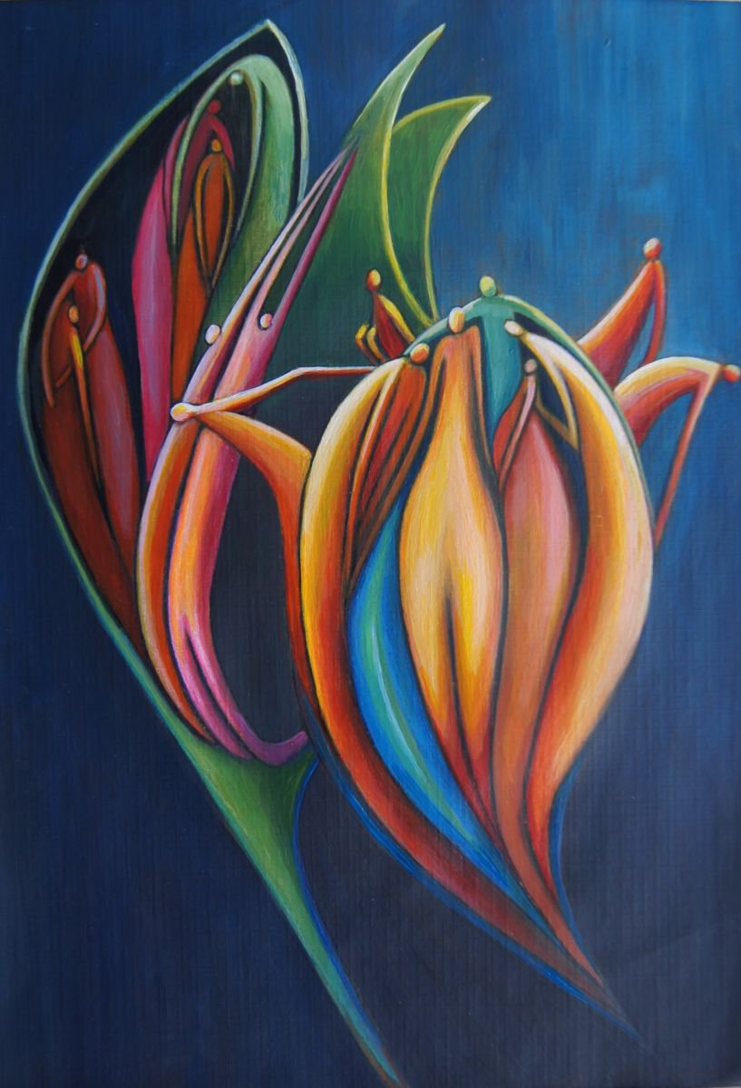 Flower People 2 By Karen Wilcox, 9 X 14, Artwork For Sale On Artfinder