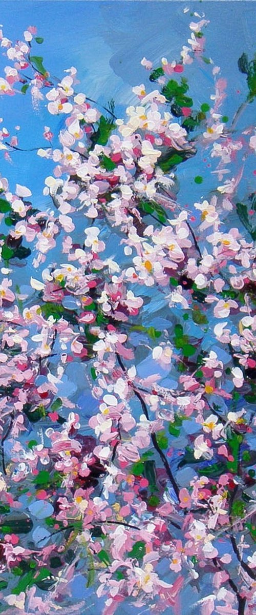 "Spring flowering" Acrylic painting by Irini Karpikioti