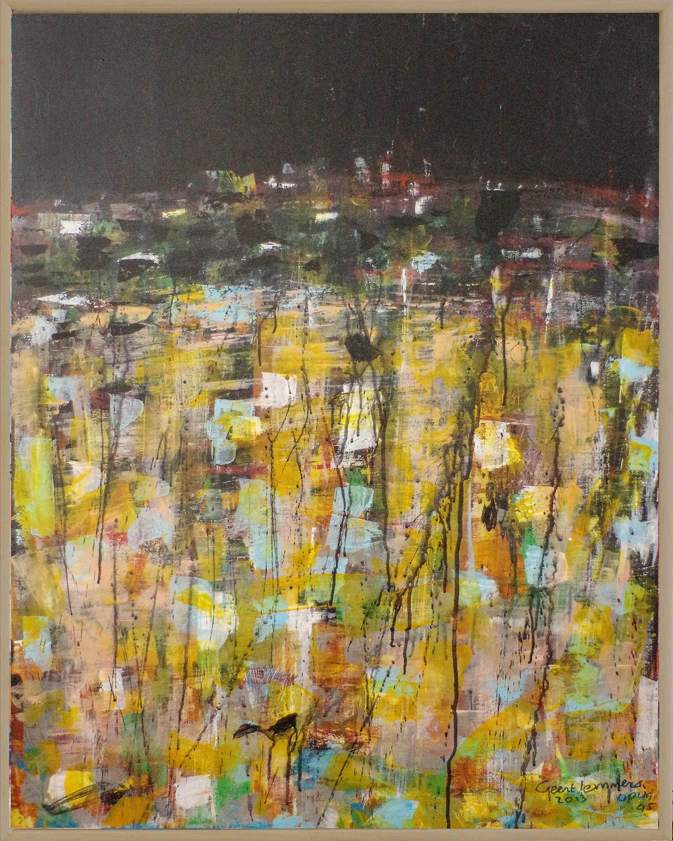 Organic Abstract Acrylic Painting By Geert Lemmers Fpa, 33 X 41, No Man