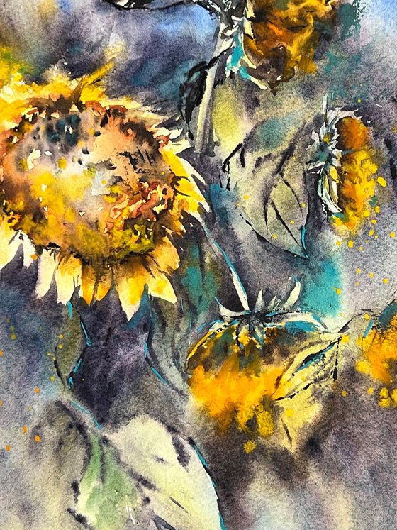 Sunflowers Watercolor