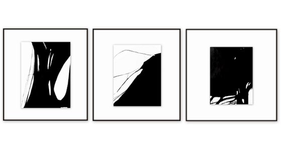 Set of 3 abstract artworks.