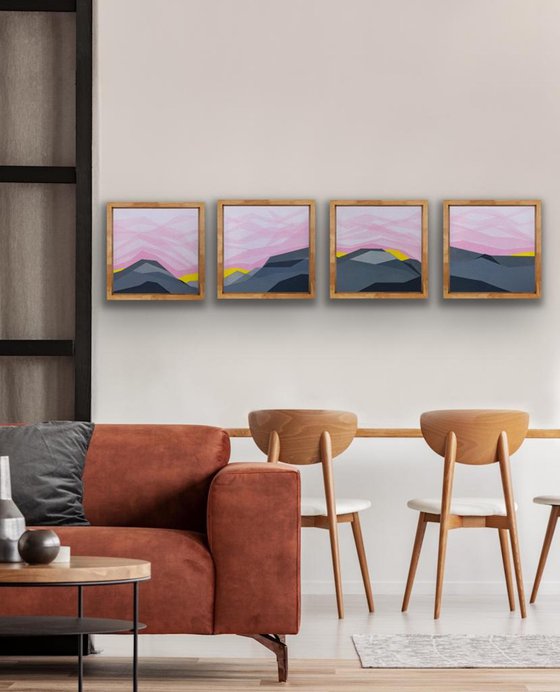 Pink Sky -Quadriptych