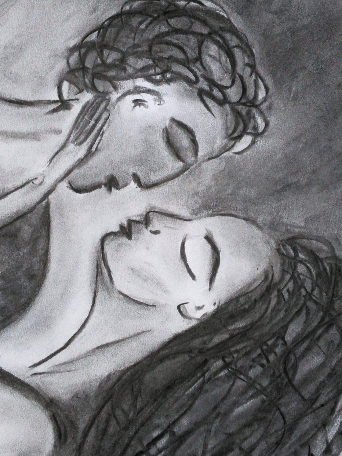 Lovers Art Sketch Black And White Romantic Sketch Couple In Love Drawing  Charcoal Drawing Lovers Drawing handmade AlinaLoukaArt