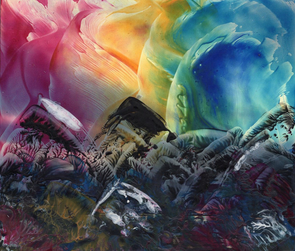 Abstract Painting By Alona Hryn, 7 X 6, Encaustic Abstract 6, Original Artwork