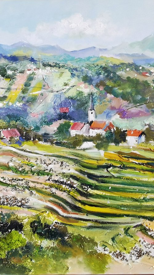 Landscape Oil Painting, Framed wall art by Annet Loginova