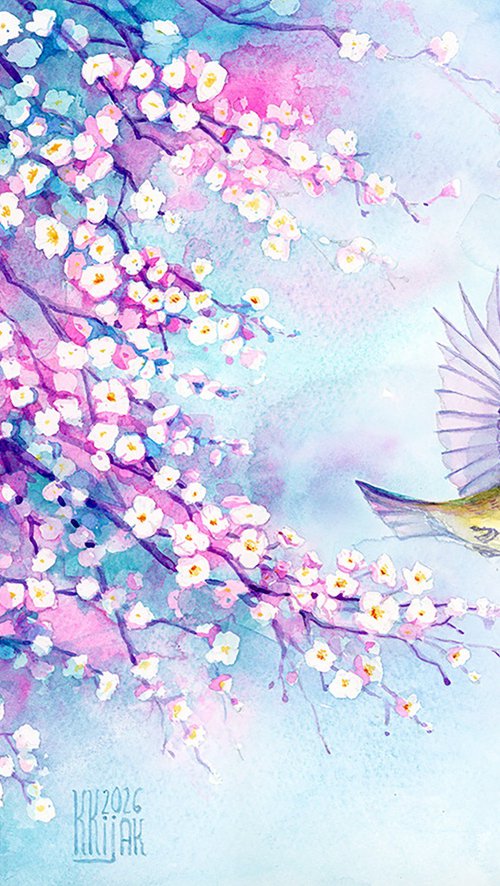 Spring blue tit by Karolina Kijak