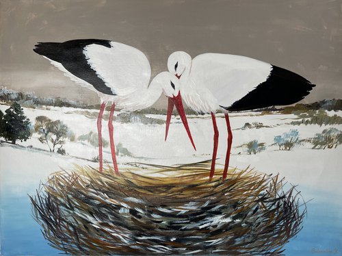 storks by Yevheniia Salamatina
