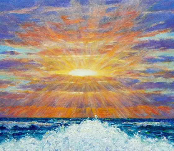 Sunset at Sea – Sun and Waves