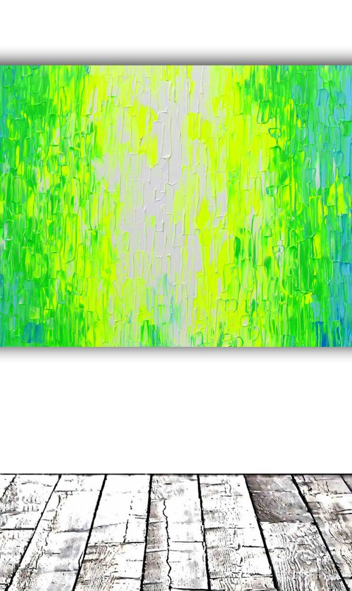 YGBM - 200X80 cm Large Colorful Palette Knife Relief Abstract Painting by Soos Tiberiu