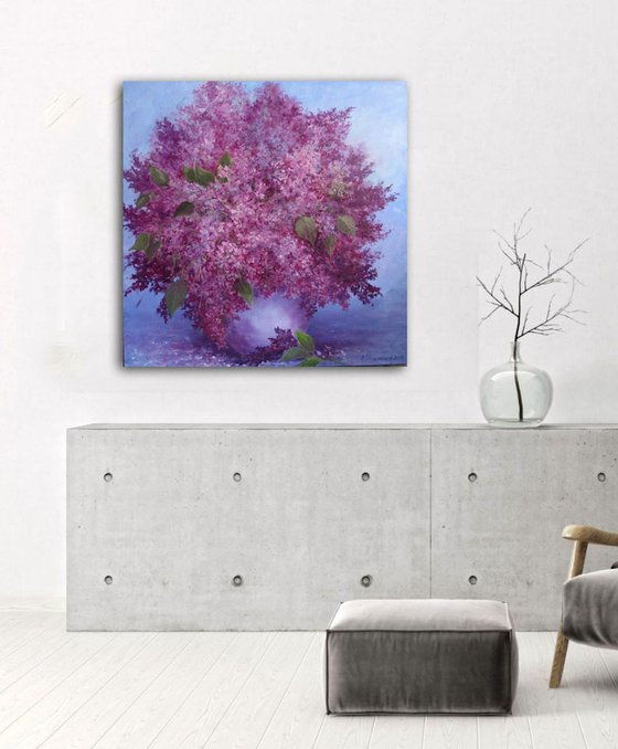 Impressionist Oil Floral Painting - Scent of Lilacs