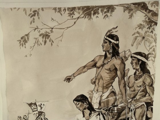 COMMISSION: Missionary Encounter with Natives