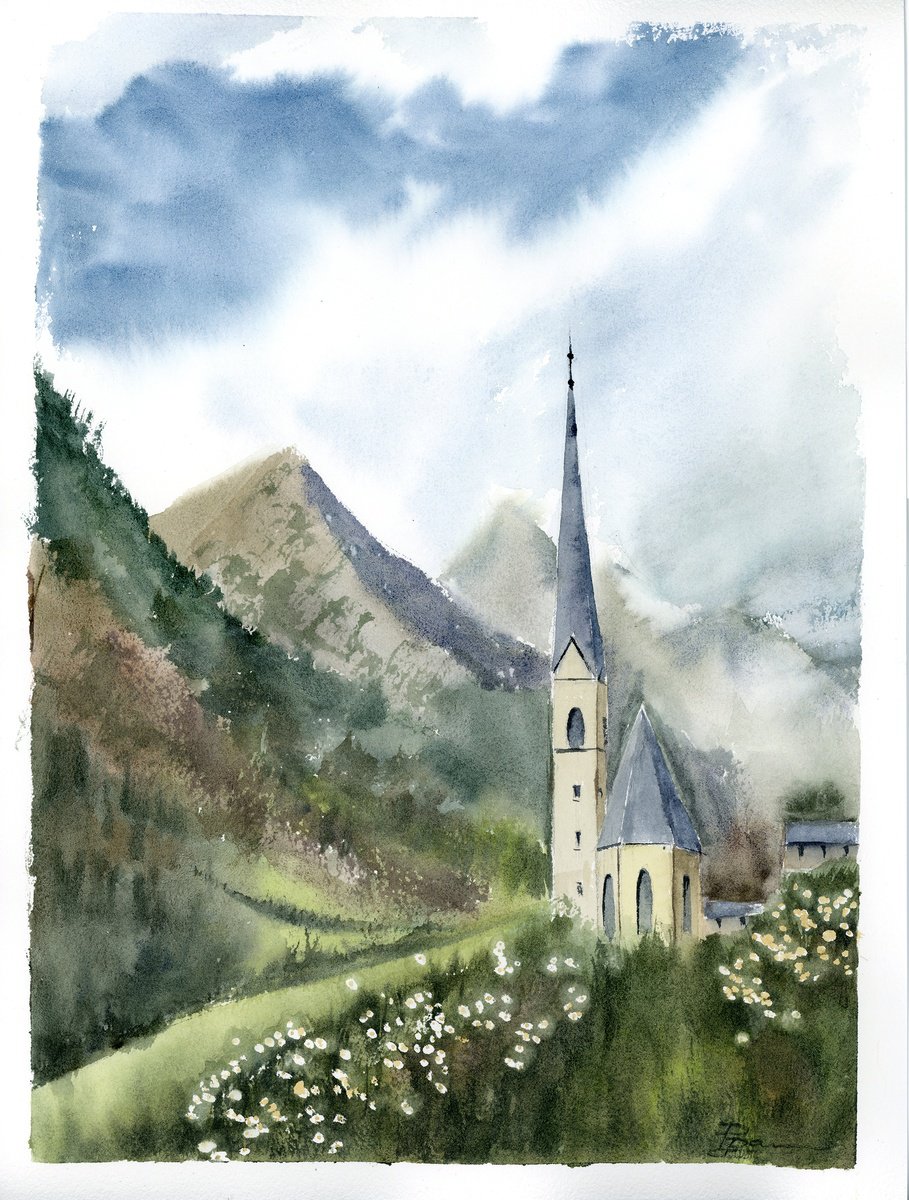 Impressionistic Watercolour , Austria #11 By Olga Tchefranov (Shefranov), 11 X 15, Artwork For Sale On Artfinder