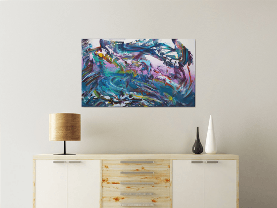 "My universe", expressionistic abstract painting, 100x60 cm