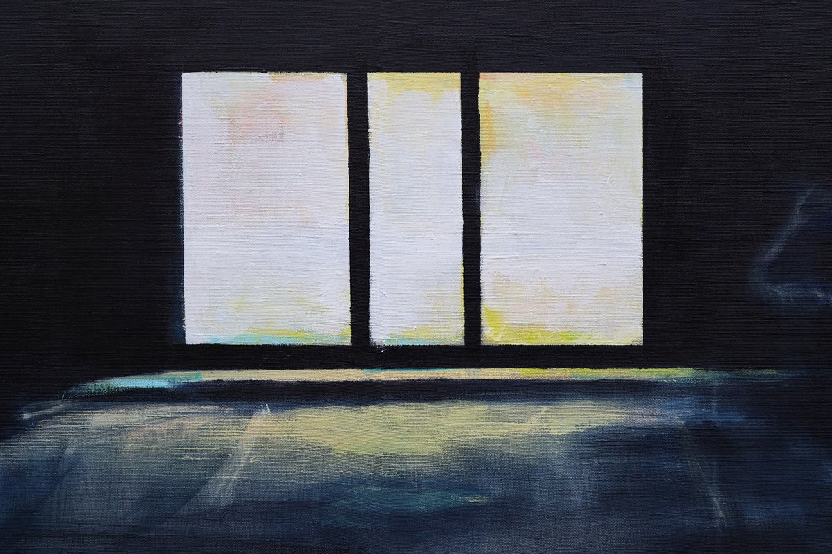 Urban And Pop Landscape Acrylic Painting By Artem Andreichuk, 55 X 35, Ghost Town, Original Artwork