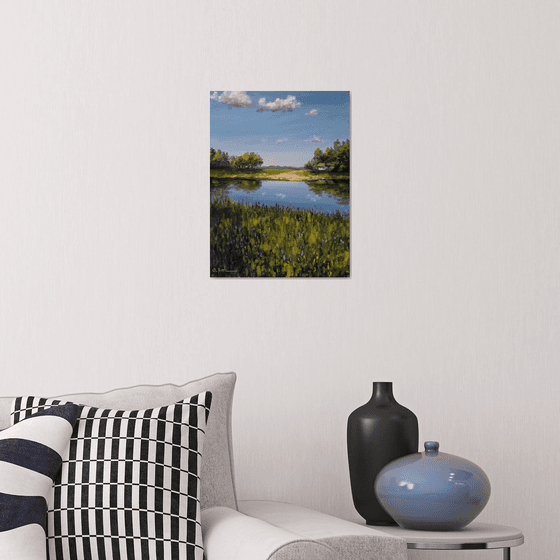 A farmstead by the river