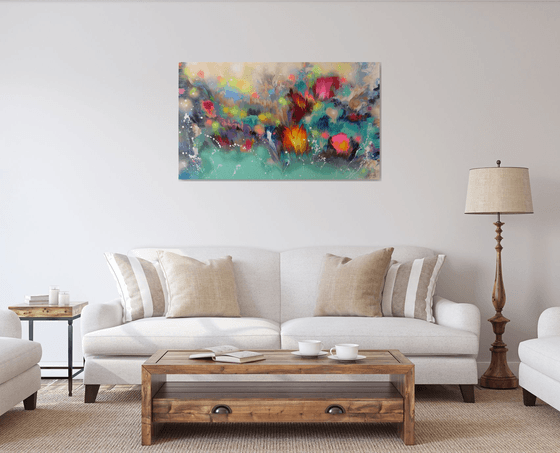 "Floral Musical Accompaniment", LARGE Painting