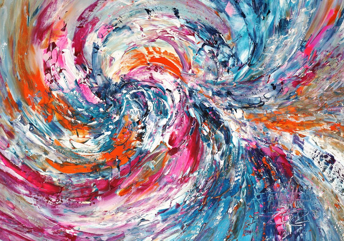 Turquoise magenta Whirl A 1 by Peter Nottrott