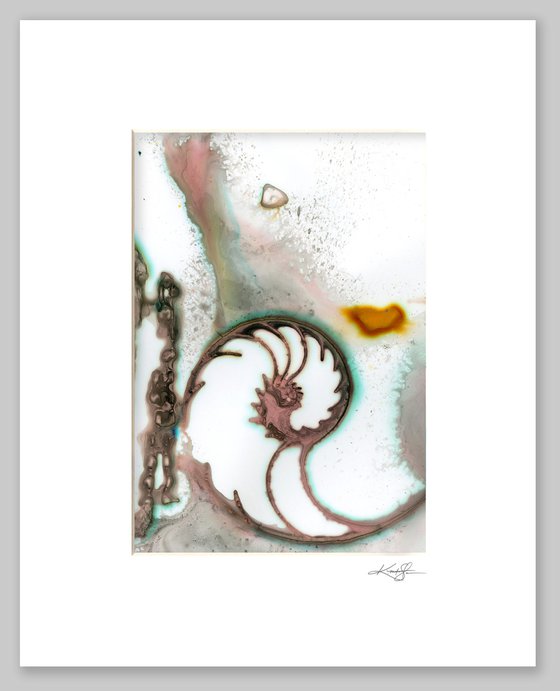 Secrets From The Deep 4 -  Mixed Media Nautilus Shell Painting by Kathy Morton Stanion