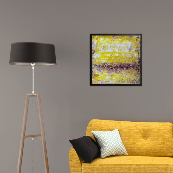 "Watch Me Burn" - Original PMS Abstract Acrylic Painting On Wood, Framed - 26" x 26"