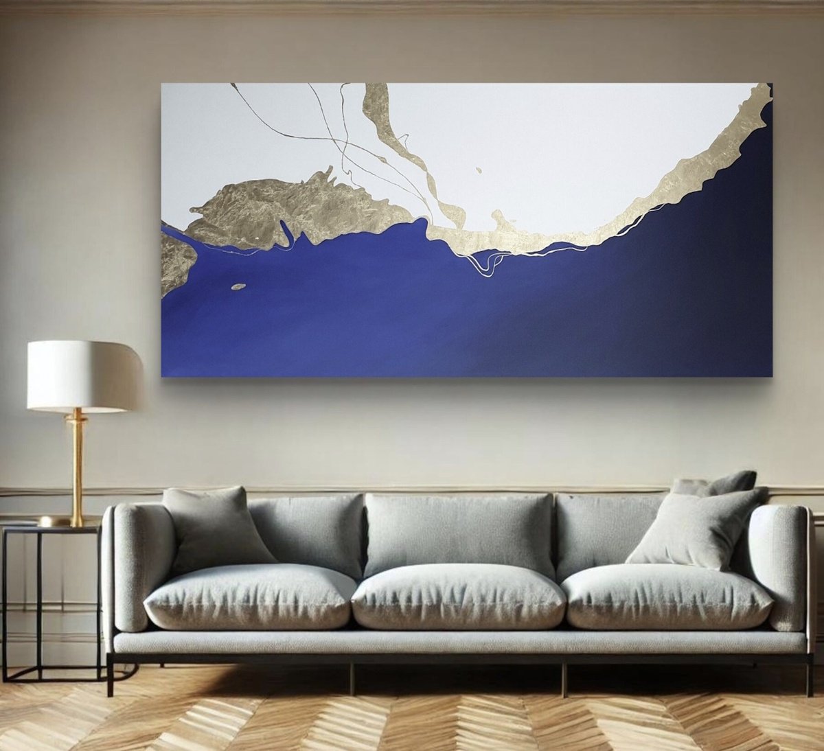 Abstract Acrylic Painting By Gabriela Azar Schreiner, 75 X 39, Desire, Original Artwork