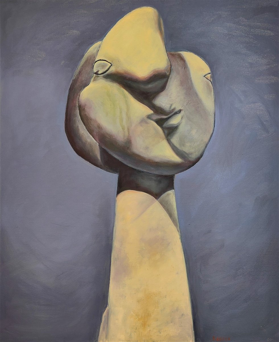 Abstract Oil Painting By Albina Urbanek, 21 X 26, Woman