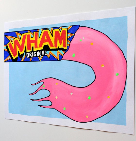 'Wham Bar' Retro Sweets Pop Art Painting On Unframed A3 Paper