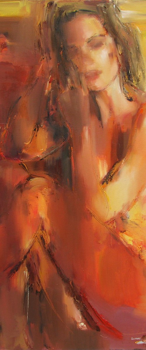 Nude in red by Nelina Trubach-Moshnikova