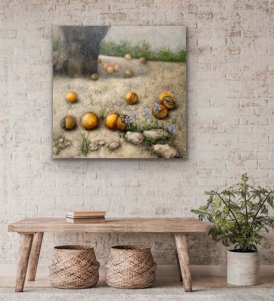 Beneath the orange tree